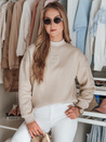 Damen Sweatshirt in Übergröße mit LOVASON Aufnäher beige Dstreet BY1420