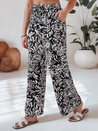 Damen Stoffhose mit weitem Bein TROPICAL SUN schwarz Dstreet UY2634