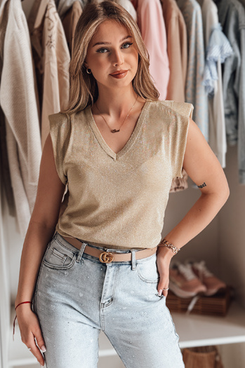 Damenbluse Einheitsgröße kurz SELFINA gold Dstreet MY2436