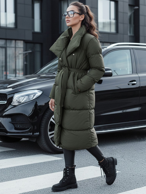 Langer Damen-Winter-Steppmantel FAVI grün Dstreet TY4576