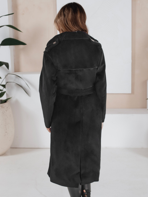 Damen Wintermantel klassischer Trench schwarz Dstreet NY0762