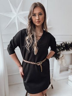 GLAMUP Einheitsgröße Kleid mit Gürtel schwarz Dstreet EY2553_3