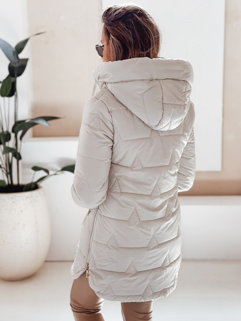Damen Steppwinterjacke mit Kapuze hellgrau Dstreet TY5092