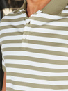 Grün gestreiftes Herren-Polohemd Dstreet PX0640