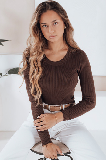 Damen-Rippenpullover NOLVIE braun Dstreet MY2494