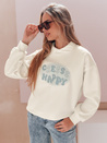 Damen Sweatshirt in Übergröße bedruckt HAPIRES weiß Dstreet BY1484