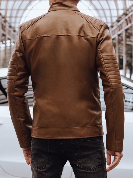 Herren Lederjacke mit Stehkragen camel Dstreet TX4889