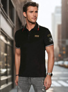 Herren Poloshirt mit Patches schwarz Dstreet PX0632