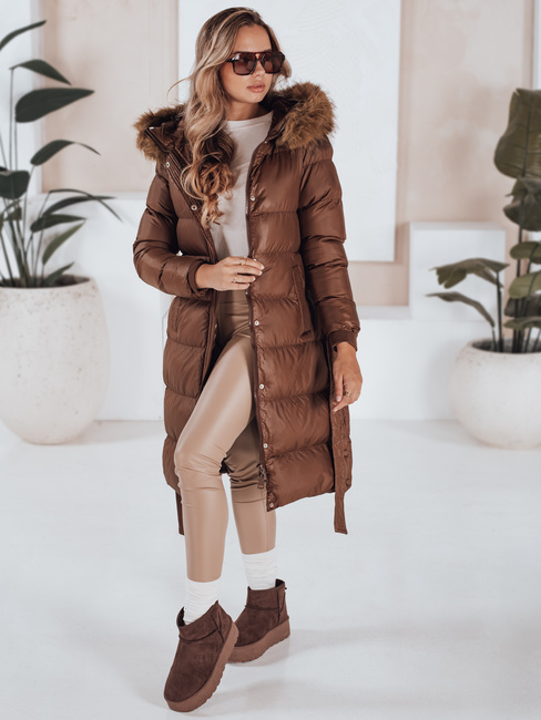 Gesteppte Damen-Winterjacke mit Pelz STYLEBELLA braun Dstreet TY5009