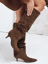 Damenstiefel mit Crinkle Schaft Wildleder camel Dstreet ZY1124