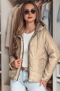 Damen Übergangs-Steppjacke mit Kapuze NIVESSO beige Dstreet TY4858