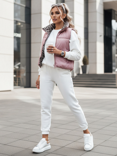 Damen LEOVELLA Übergangsweste kurz gesteppt beidseitig rosa Weste Dstreet TY5492