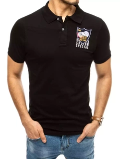 Herren Poloshirt mit Stickerei Schwarz Dstreet PX0389_1