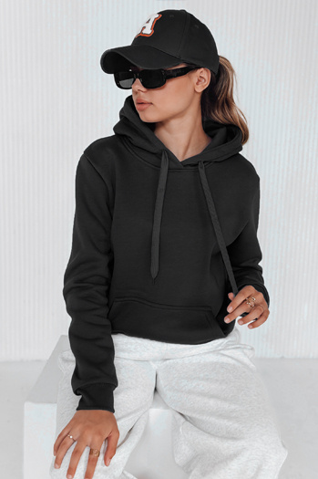 Damen Kapuzenpullover BASIC Schwarz BY0158