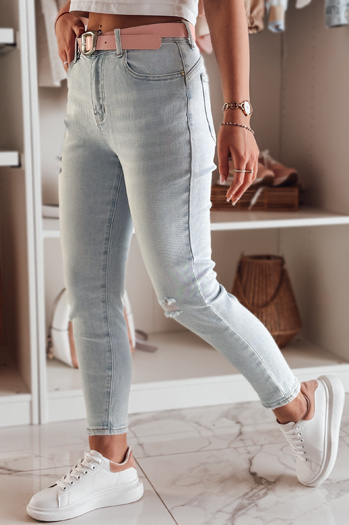 Damen Skinny Jeans Hose mit Gürtel DIEGONO blau Dstreet UY2424