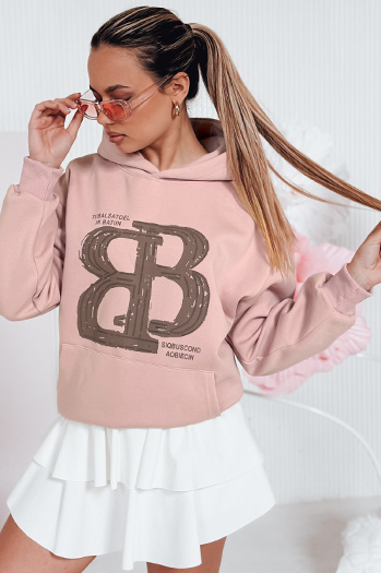 Damen-Kapuzenpullover in Übergröße LITESSO rosa Dstreet BY1415