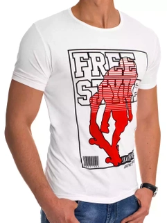 Herren T-shirt mit Aufdruck Weiß Dstreet RX4487_3