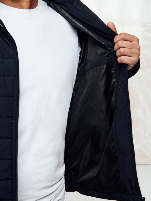 Herren Übergangsjacke mit Steppkapuze navy blau Dstreet TX5008