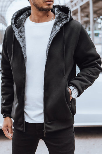 Herren Sweatshirt mit Reißverschluss Farbe Schwarz DSTREET BX5597