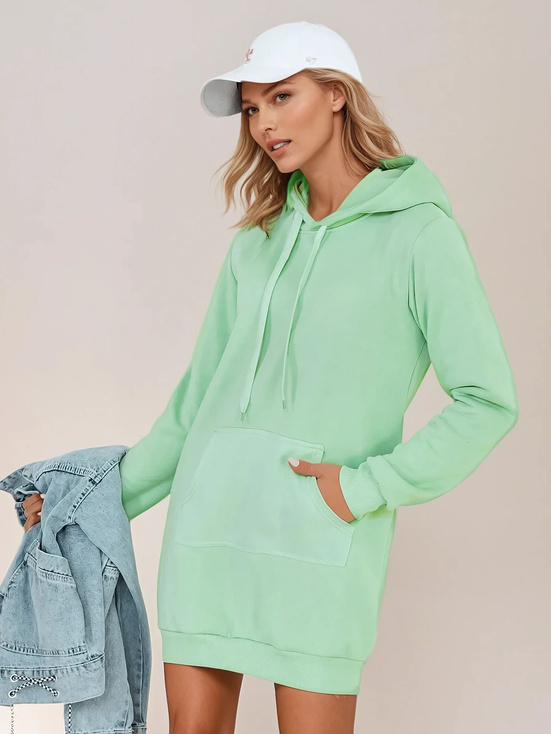 Langer Damen-Kapuzenpullover in Übergröße TIMMY mint Dstreet EY2561