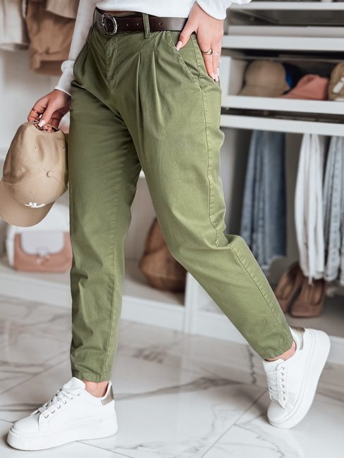 Damen-Chinohose mit Gürtel MODELA khaki Dstreet UY2572