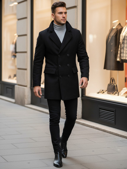 Herren Mantel Schwarz Dstreet CX0434