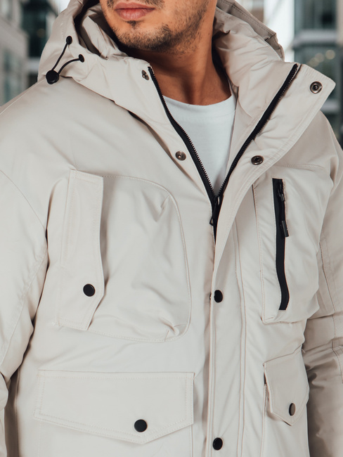 Herren Winterjacke mit Kapuze hellbeige Dstreet TX5109