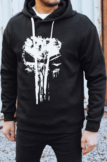 Herren bedrucktes isoliertes Sweatshirt schwarz Dstreet BX5927