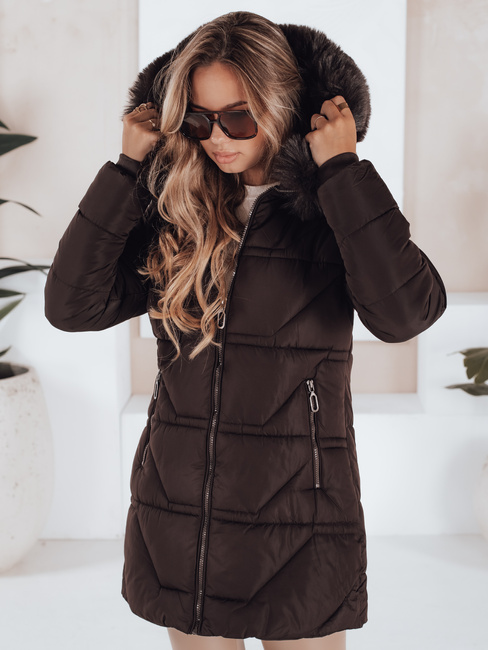 Damen Steppjacke mit Fell braun Dstreet TY5222