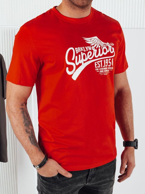 Herren T-shirt mit Aufdruck Farbe Orange DSTREET RX5367