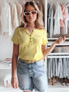 Damen Einheitsgröße gerippte Bluse KISS LOOK gelb Dstreet RY2839