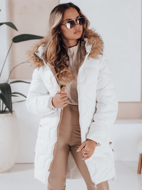 Damen Winterjacke VIRELIA gesteppt mit Kapuze weiß Dstreet TY4938