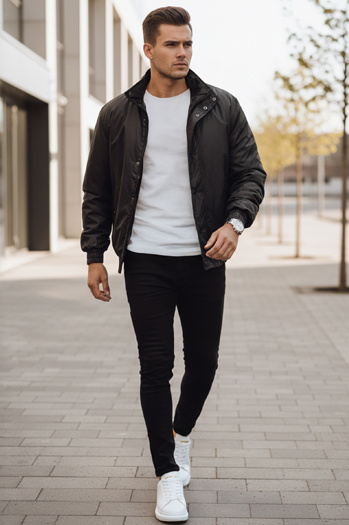 Herren Übergangsjacke Farbe Schwarz DSTREET TX4583