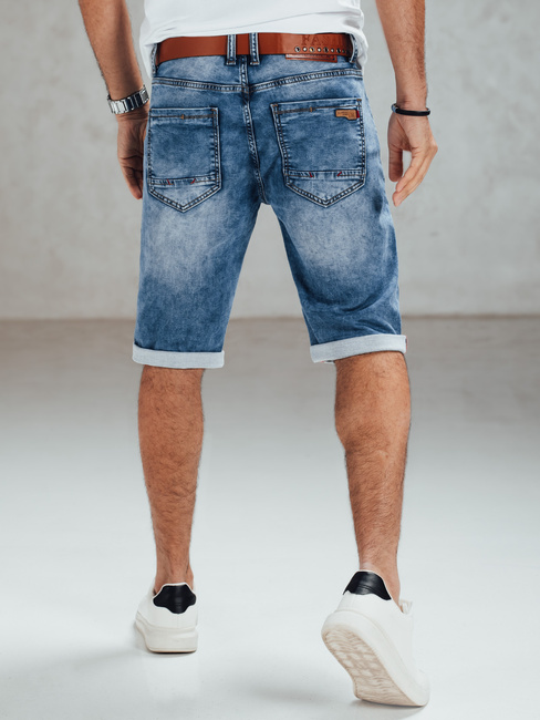 Blaue Denim-Shorts für Männer mit Gürtel Dstreet SX2558