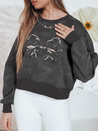 Kurzes Oversize-Sweatshirt für Damen mit Batikmotiv DENVIS graphite Dstreet BY1422