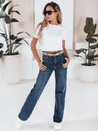 Damen Jeans mit weitem Bein navy blau Dstreet UY2782