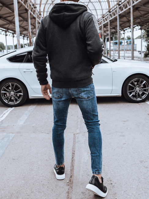 Herren Sweatshirt mit Aufdruck Farbe Dunkelgrau DSTREET BX5632