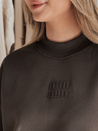 Damen Sweatshirt in Übergröße mit LOVASON Aufnäher mokka Dstreet BY1417