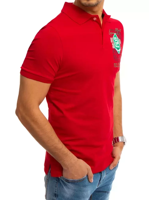 Herren Poloshirt mit Aufdruck Rot Dstreet PX0367