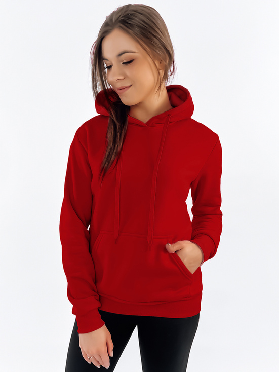 Damen Kapuzenpullover BASIC Rot BY0278