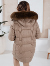 Damen Winterjacke NORINA gesteppt mit Pelz camel Dstreet TY5056