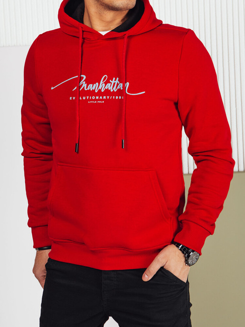 Herren Sweatshirt mit Aufdruck Farbe Rot DSTREET BX5702
