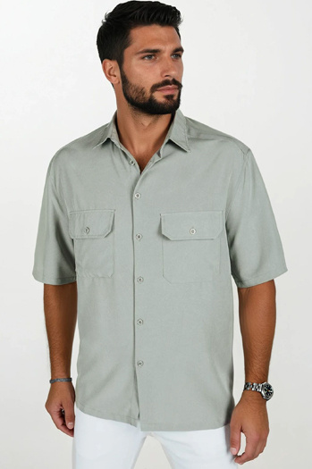 Herren Kurzarmhemd grau Dstreet KX1081