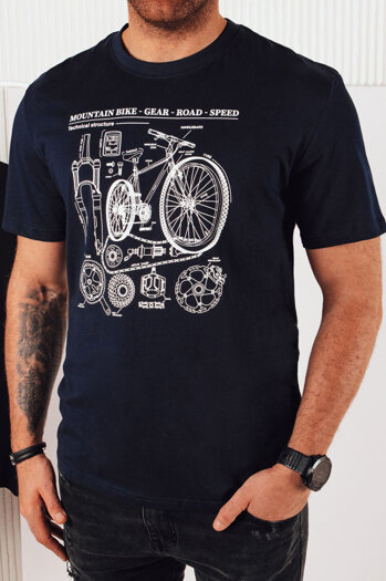 Herren T-Shirt bedruckt navy blau Dstreet RX5396