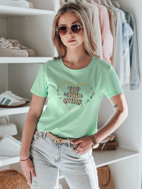 TEDDYCAP Damen Teddybär T-Shirt mint Dstreet RY2747