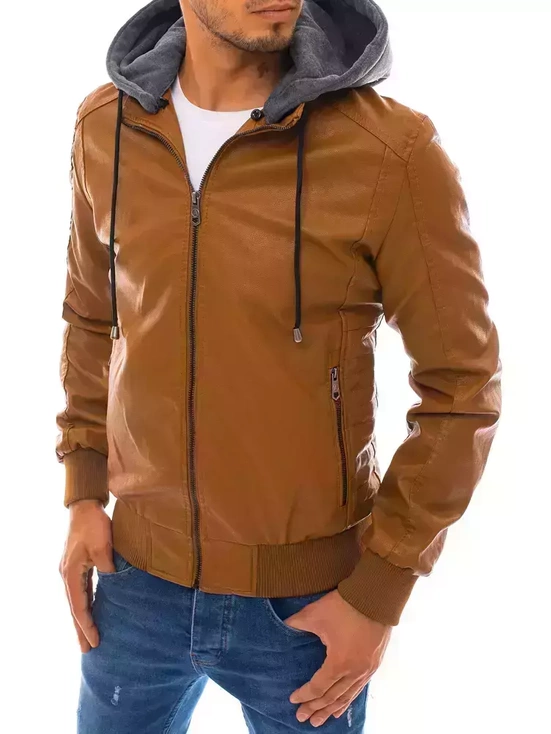 Herren Kunstlederjacke Khaki Dstreet TX3765