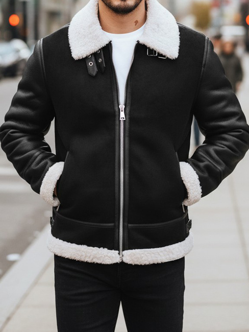 Herren Lederjacke schwarz Dstreet TX5085