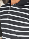 Grau gestreiftes Herren-Poloshirt Dstreet PX0639