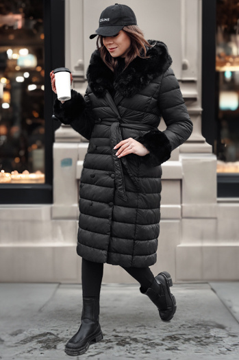 Lange Damen Steppjacke ZAELEGANTE schwarz Dstreet TY4779