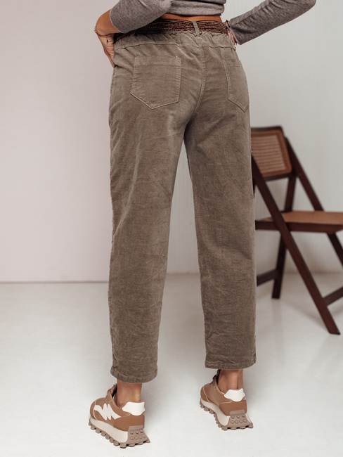Damen Cordhose Einheitsgröße SOFTYLA mit khakifarbenen Streifen Dstreet UY2280
